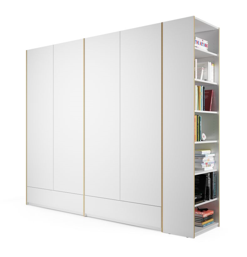 MODULAR PLUS wardrobe combination double wardrobe with 2 drawers and add-on wardrobe right Müller Möbelwerkstätten