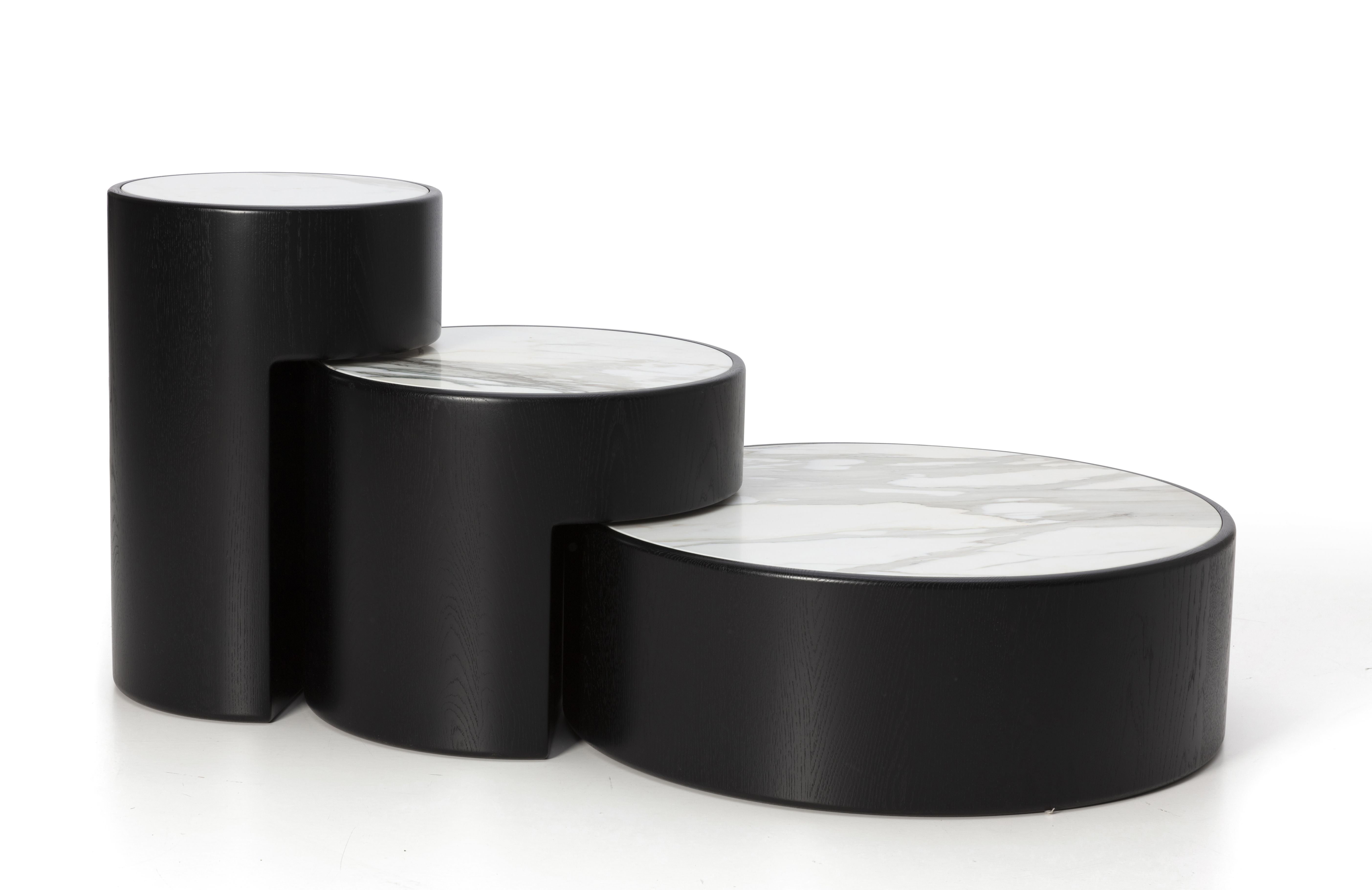 Levels Coffee Table Oak nature black - Calacatta marble PER/USE