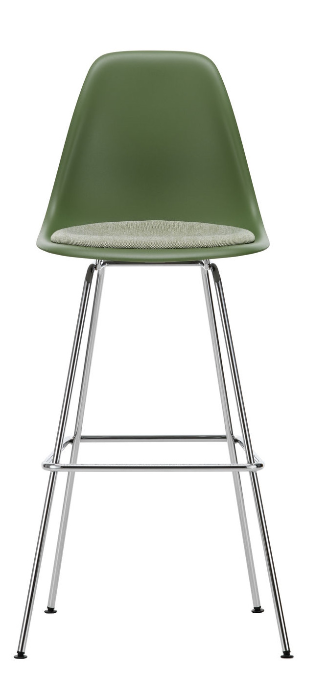 Eames Plastic Bar Stool Bar Stool High with seat cushion Vitra