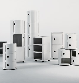 Componibili 4953 - low round element WHITE Kartell SINGLE PIECES