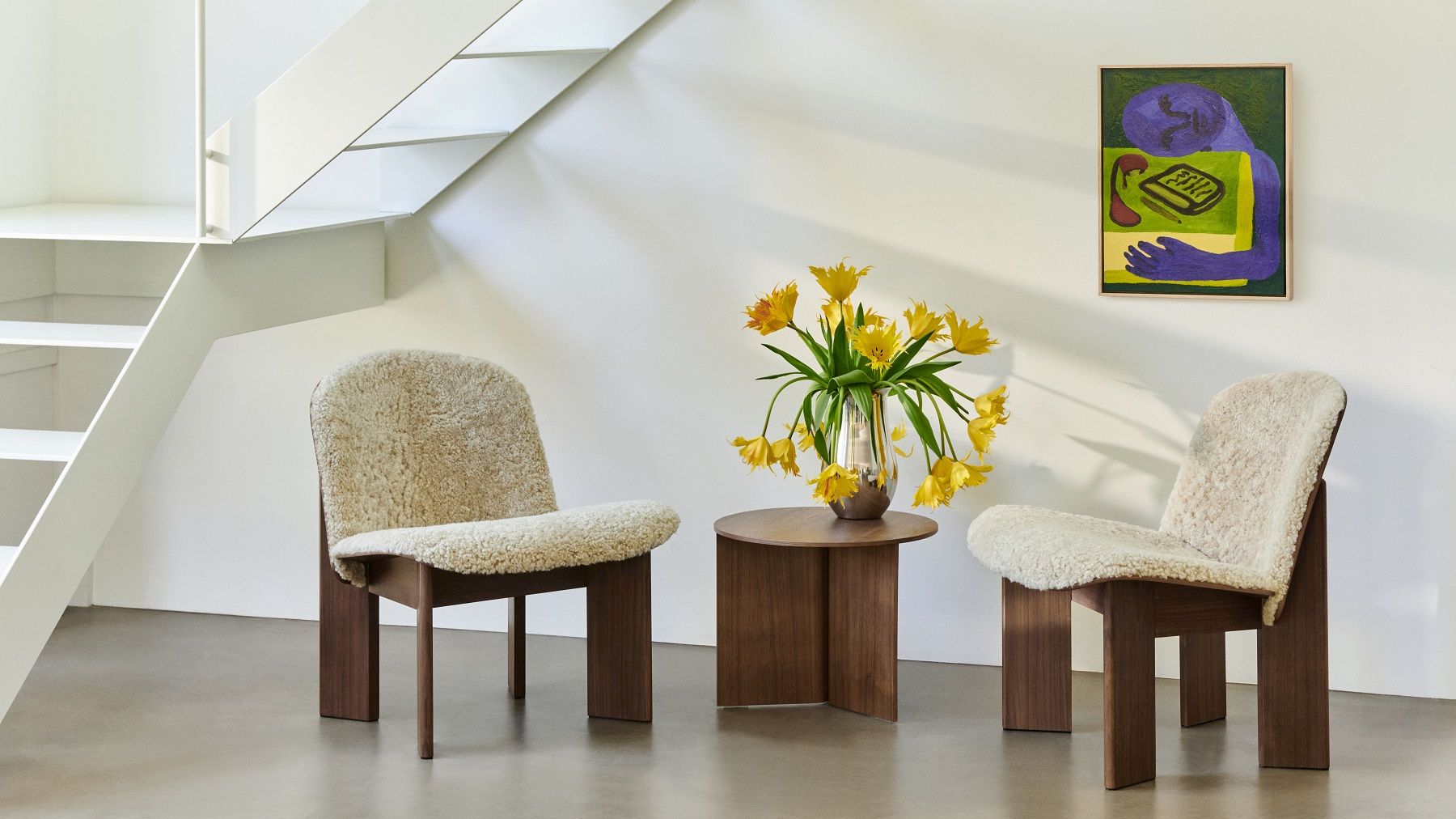 Slit Table Wood Round Side Table / Coffee Table Wood Hay 