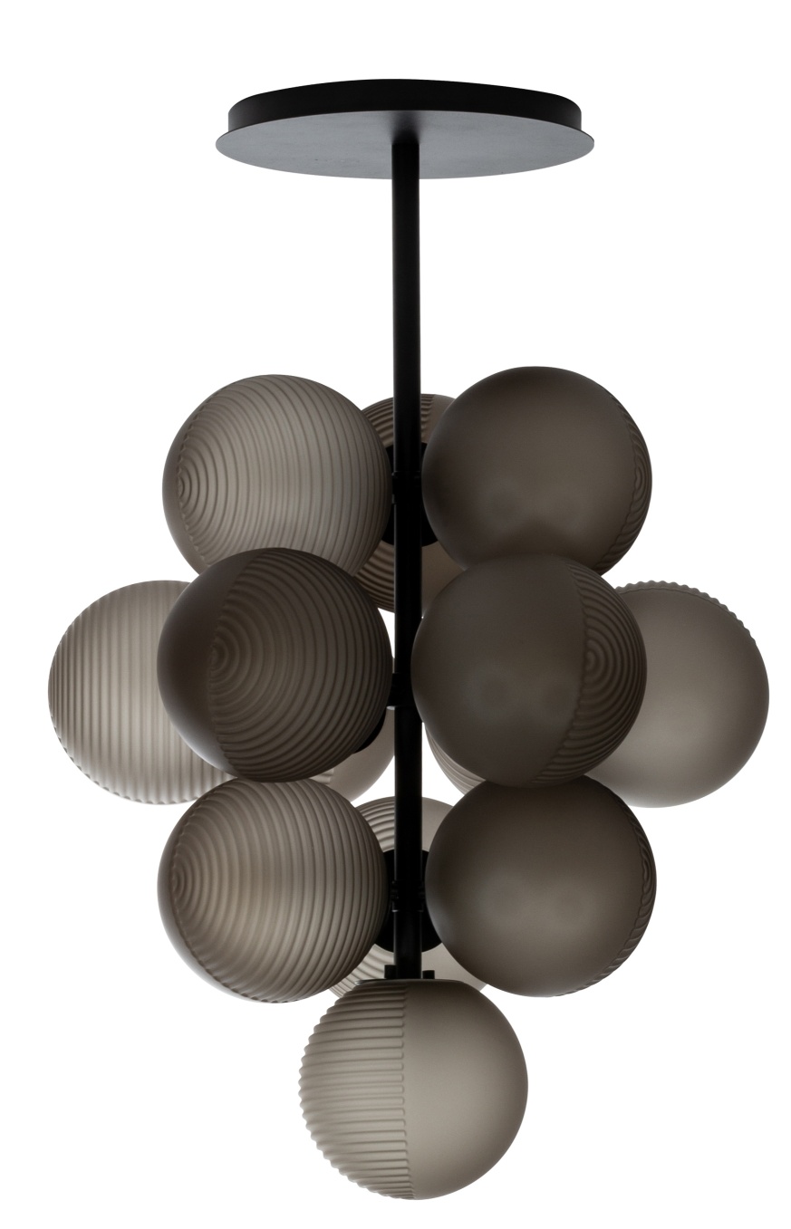 Stellar Grape Pendant lamp Pulpo Smoke grey - Black