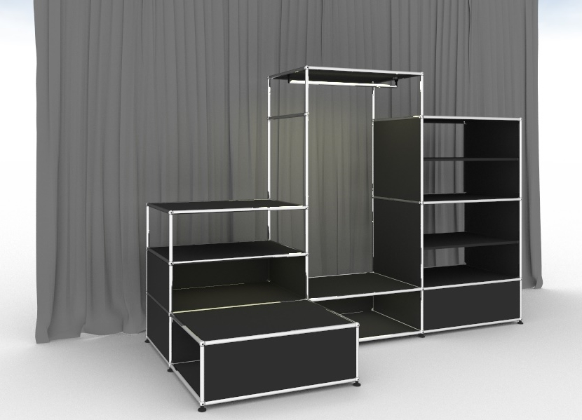 E Wardrobe illuminated anthracite gray USM Haller
