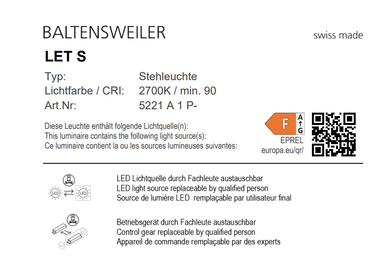 LET S Floor Lamp Baltensweiler