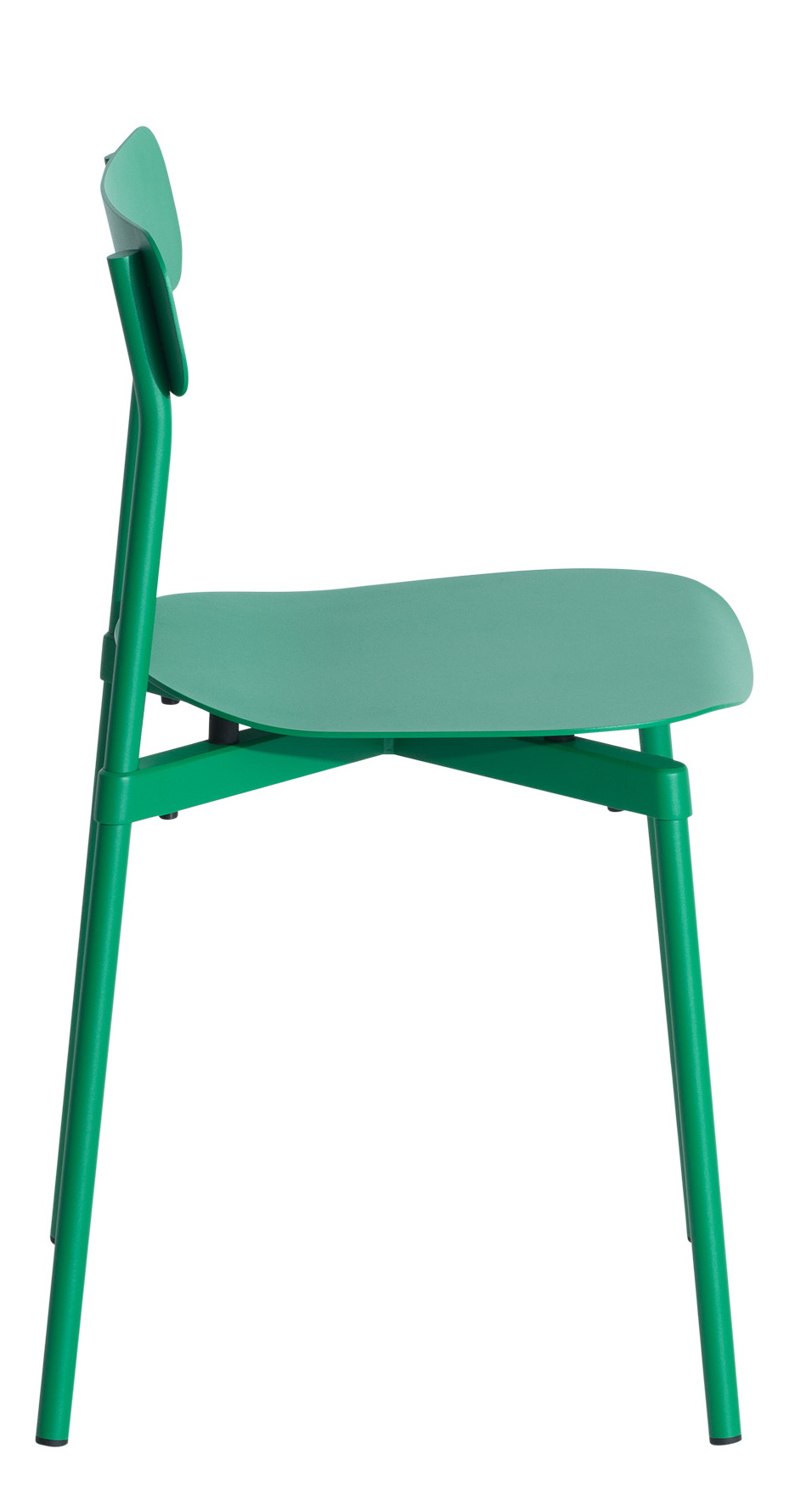 Fromme Chair Petite Friture Chair Mint green Seitenansicht des Fromme Chair Stuhls in Mintgrün von Petite Friture. Moderner Designstuhl für Esszimmer und Büro.