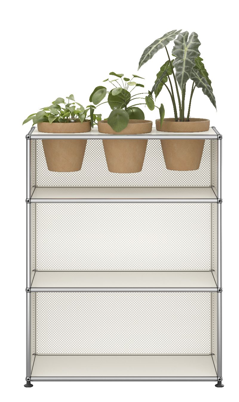 USM Haller Sideboard M56 with plant accessories Pure White