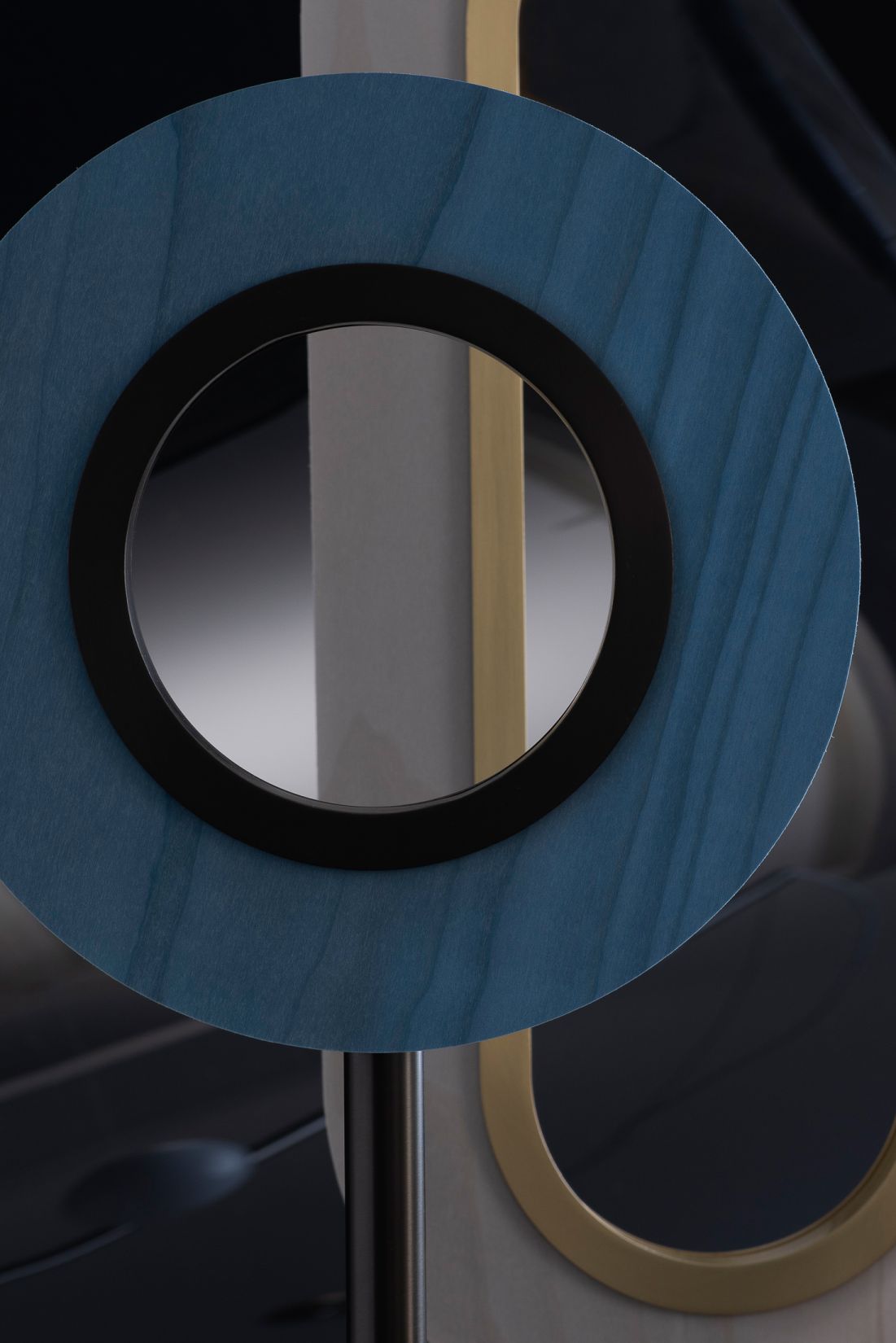 Lens LED Wall Light Round Metal Ring in Gold LZF Lamps