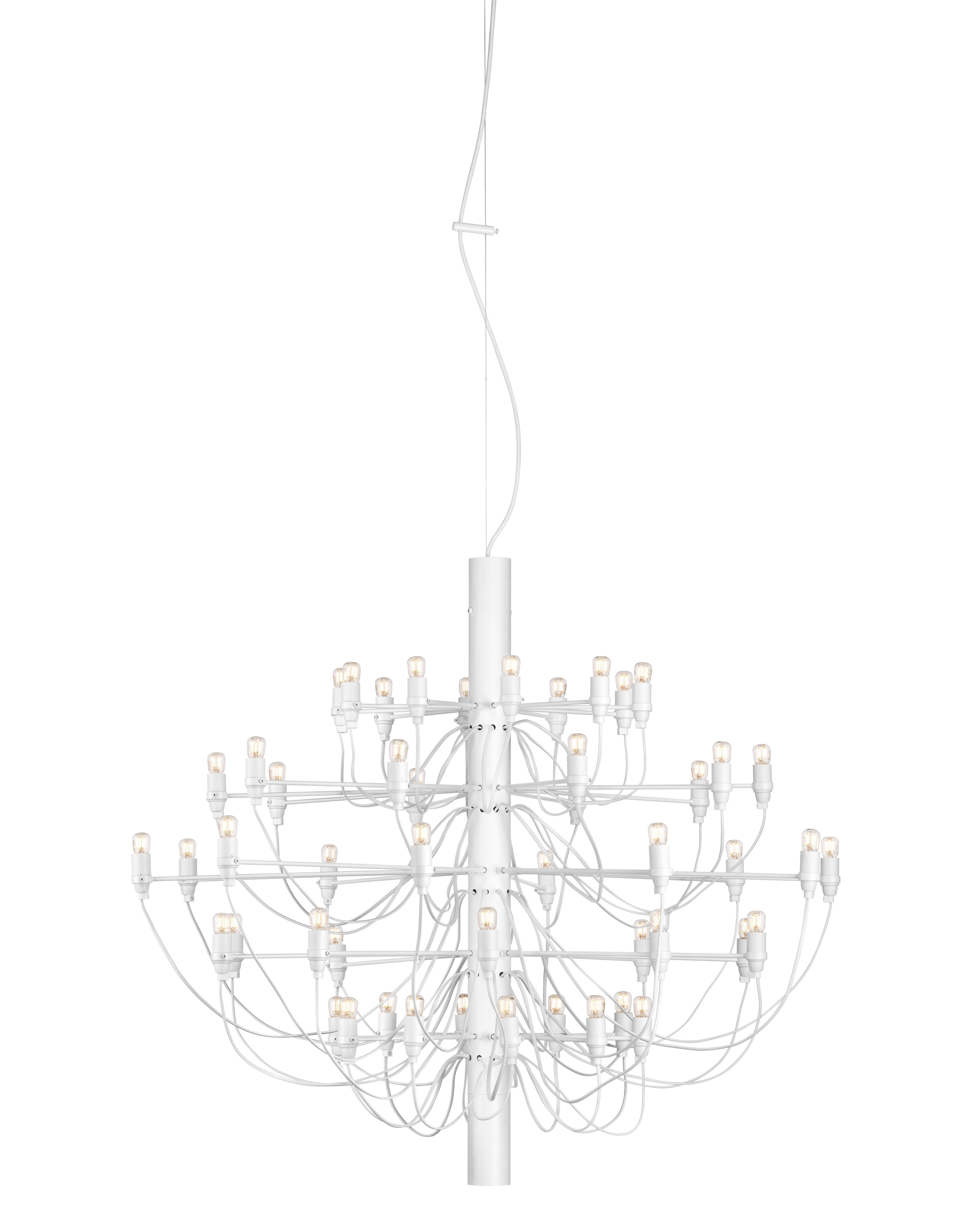 2097/50 Chandelier White with Clear Bulbs Flos