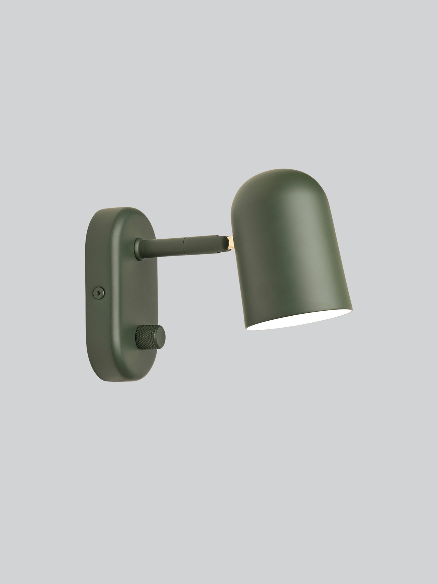 Dunkelgrüne Buddy Wall Wandleuchte von Northern, moderne Innenleuchte mit Dimmer für Schlafzimmer und Wohnraum.