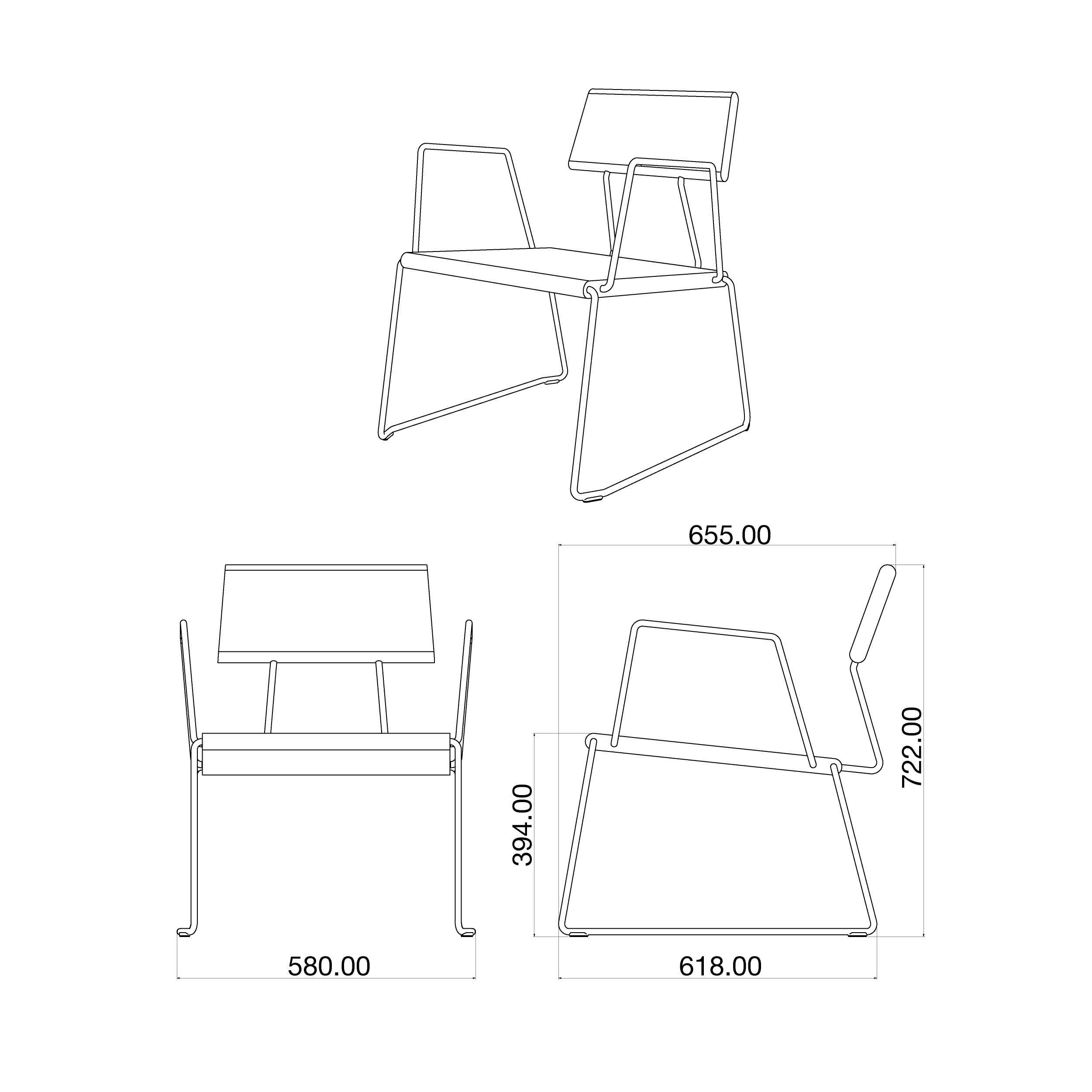 D:008 Lounge Chair with Armrests Ultraviolet Fuchs & Habicht