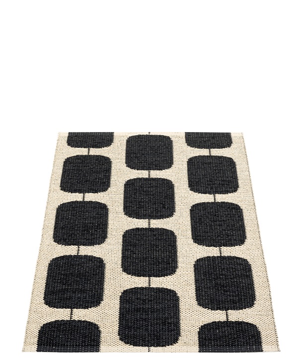 Sten Plastic carpet 70x100 cm Pappelina Black/Cream