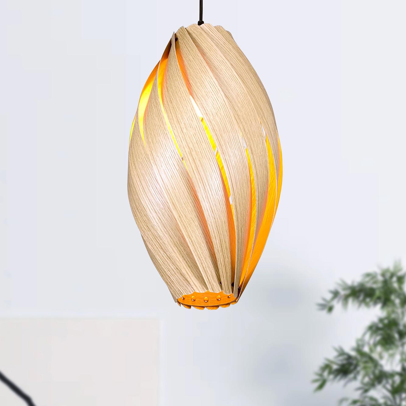 Ardére Pendant lamp elongated Oak Gofurnit