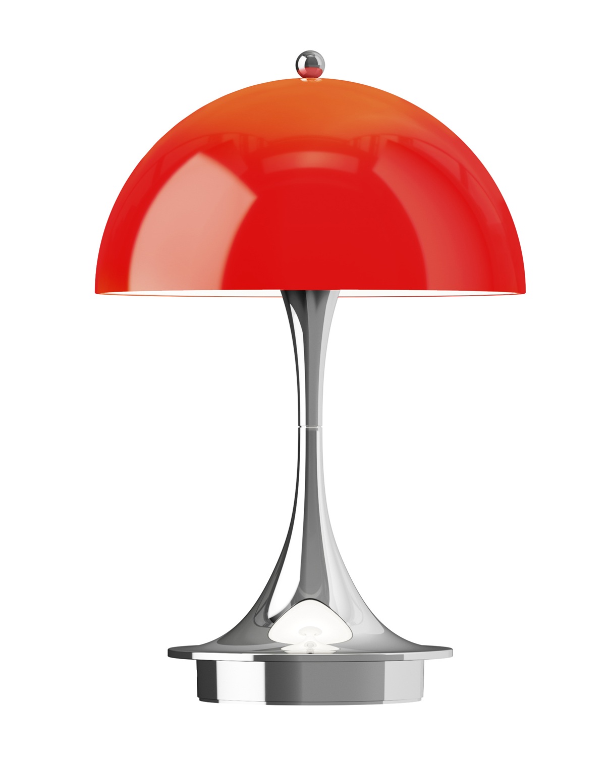 Panthella Originals 160 Portable Lamp Chrome Table lamp / Rechargeable lamp Louis Poulsen Red
