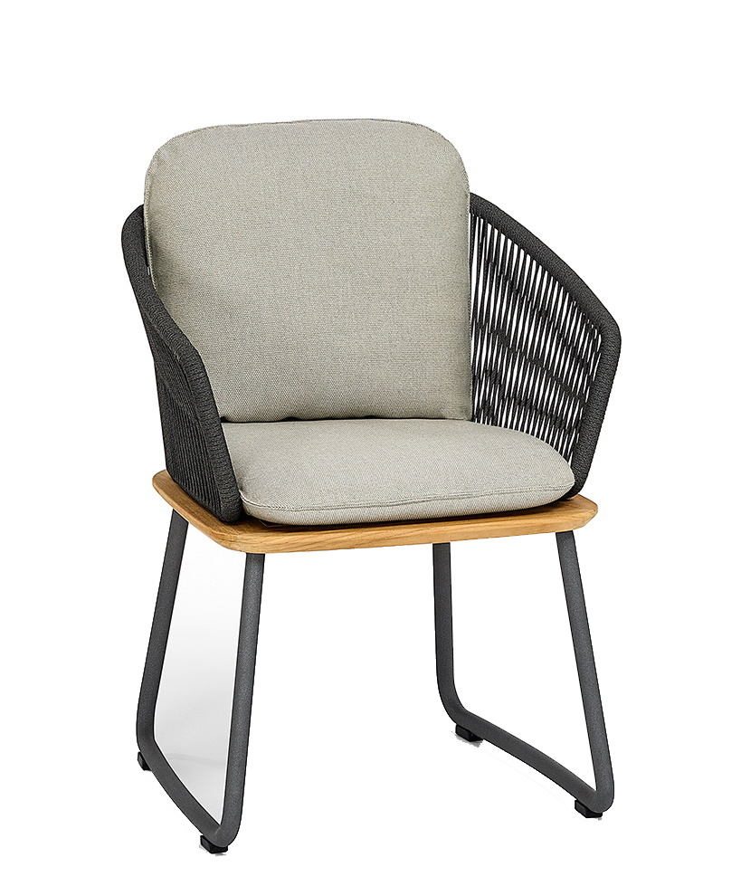 Denia Dining Armchair Outdoor with Seat and Backrest Upholstery Zori Matcha Weishäupl 