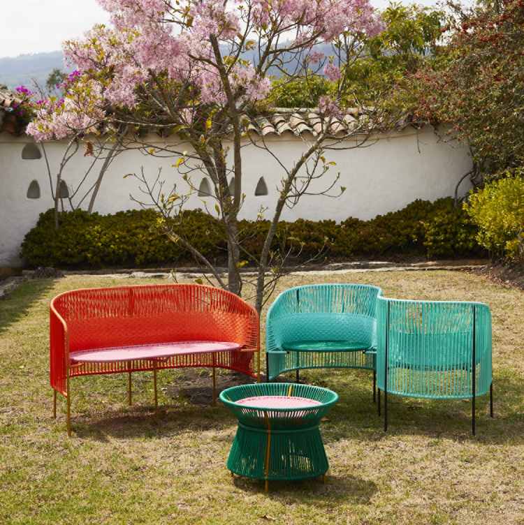 Caribe 2-seater bench outdoor ames