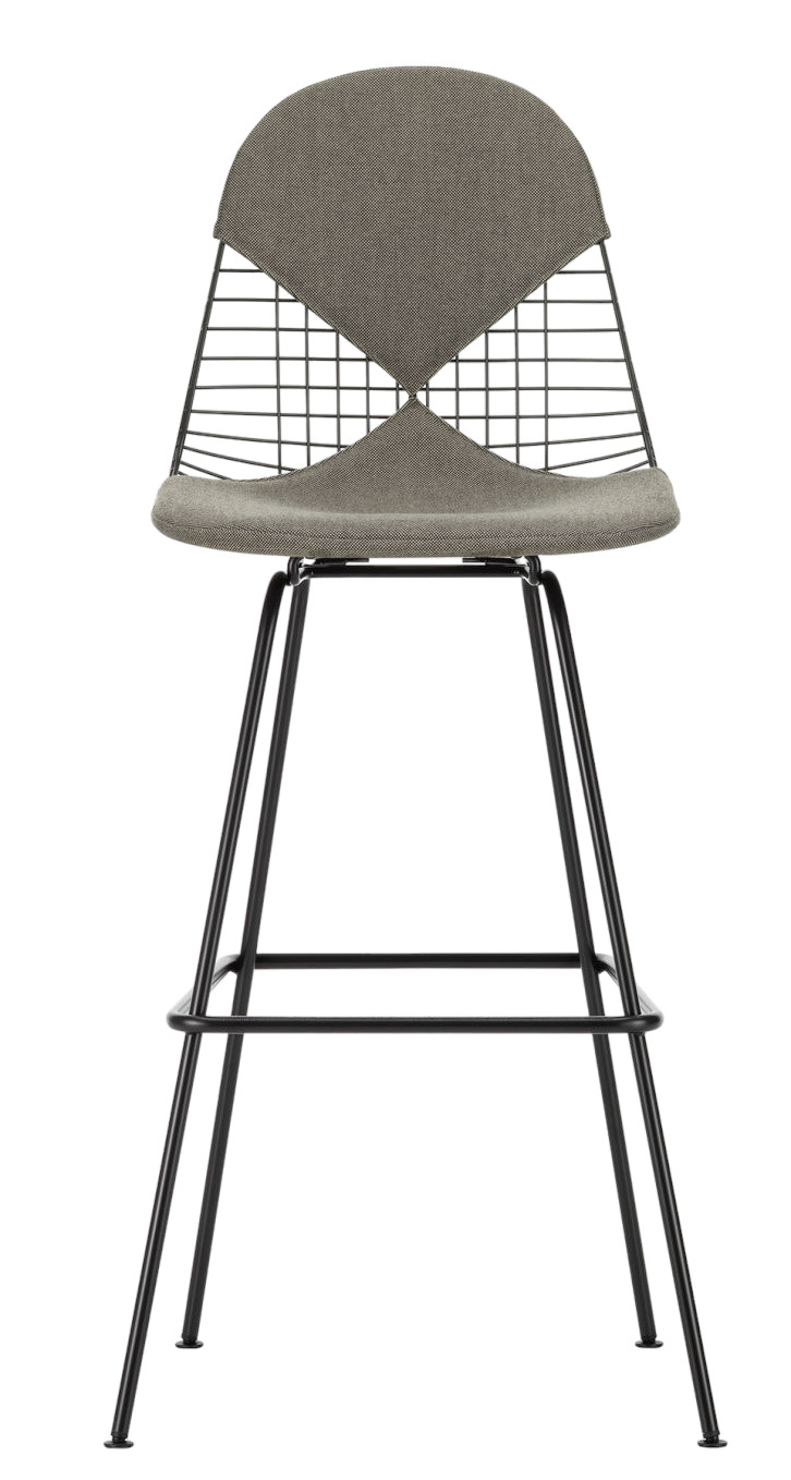 Eames Wire Bar Stool Bar stool High with seat and backrest upholstery Vitra