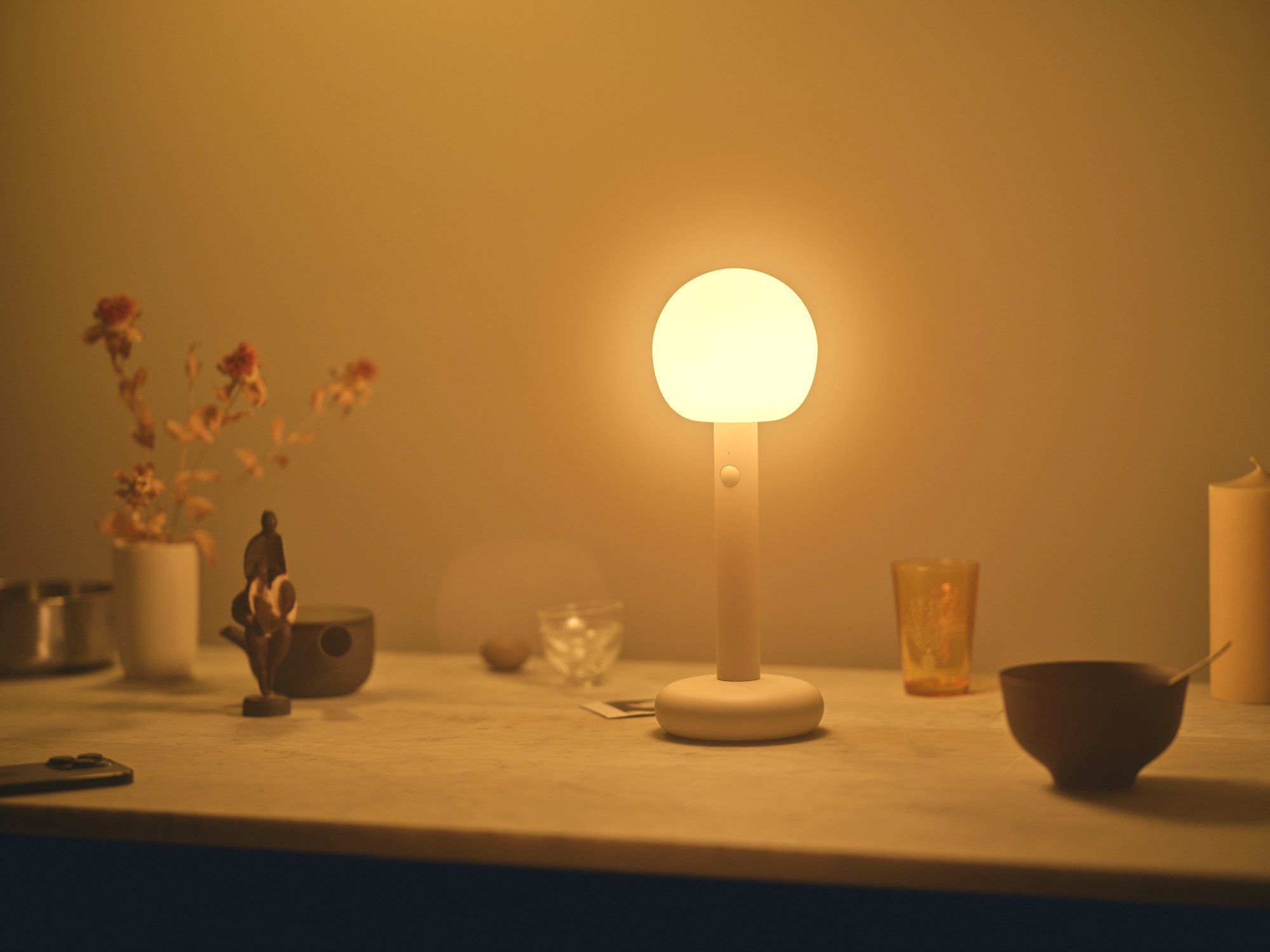 Fire rechargeable LED table lamp Grau