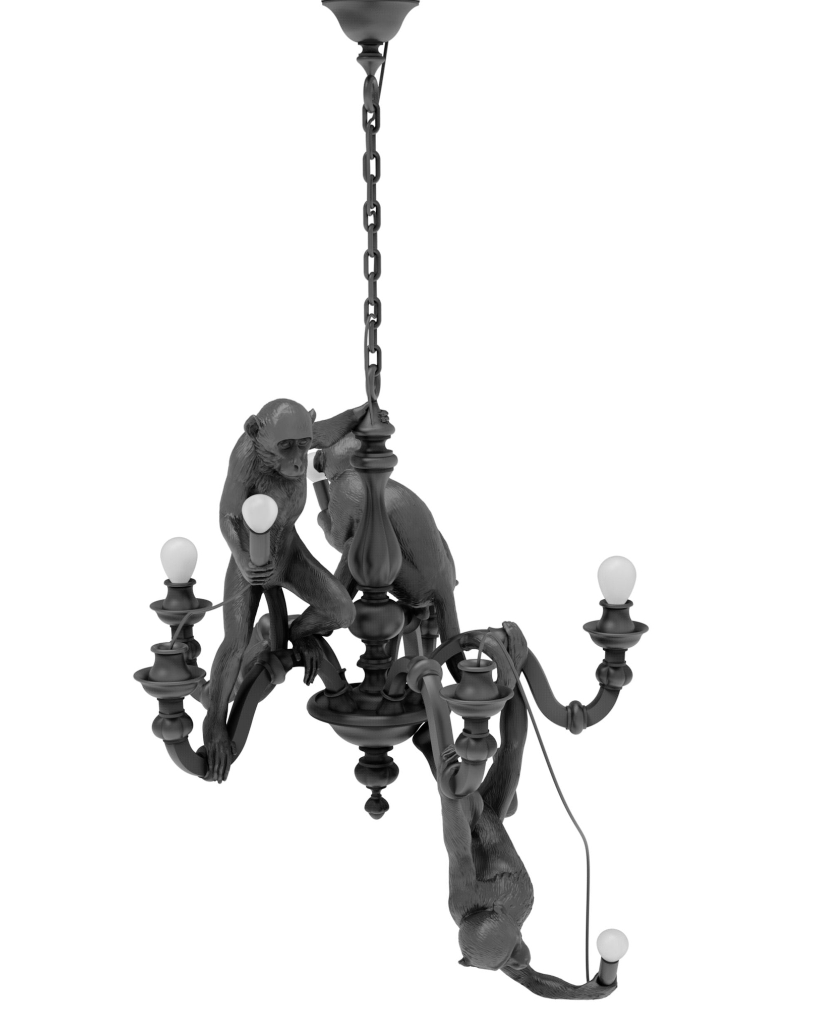 Monkey Chandelier Pendant light Seletti White