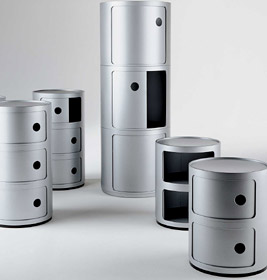 Componibili 4953 - low round element WHITE Kartell SINGLE PIECES