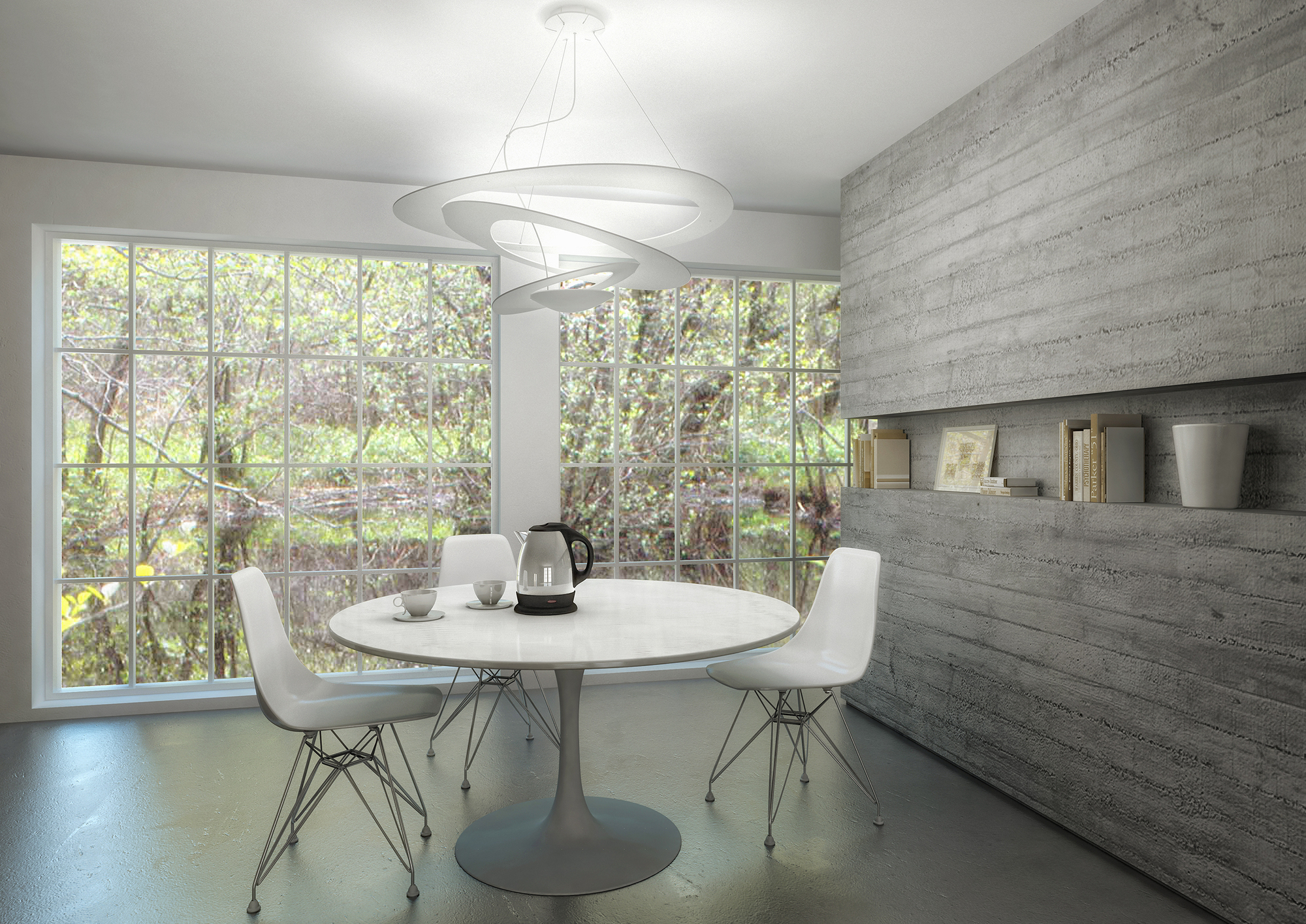 Pirce Suspension pendant light white Artemide