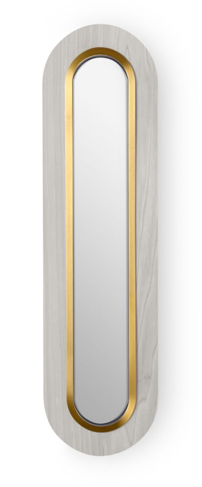 Lens LED Wall Lamp Superoval Metal Ring in Gold Grey LZF Lamps