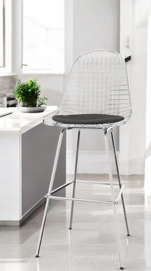 Eames Wire Bar Stool Bar stool High with seat cushion Vitra 