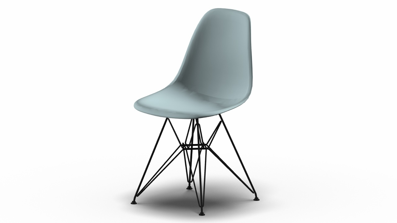 Eames Plastic Side Chair DSR Chair Vitra Black-Ice Grey