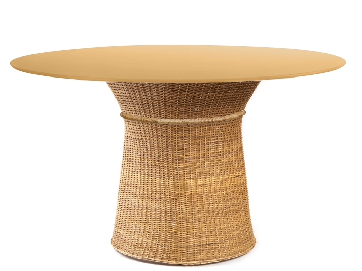 Caribe Natural Dining Table Outdoor ames Raw natural material / Yellow