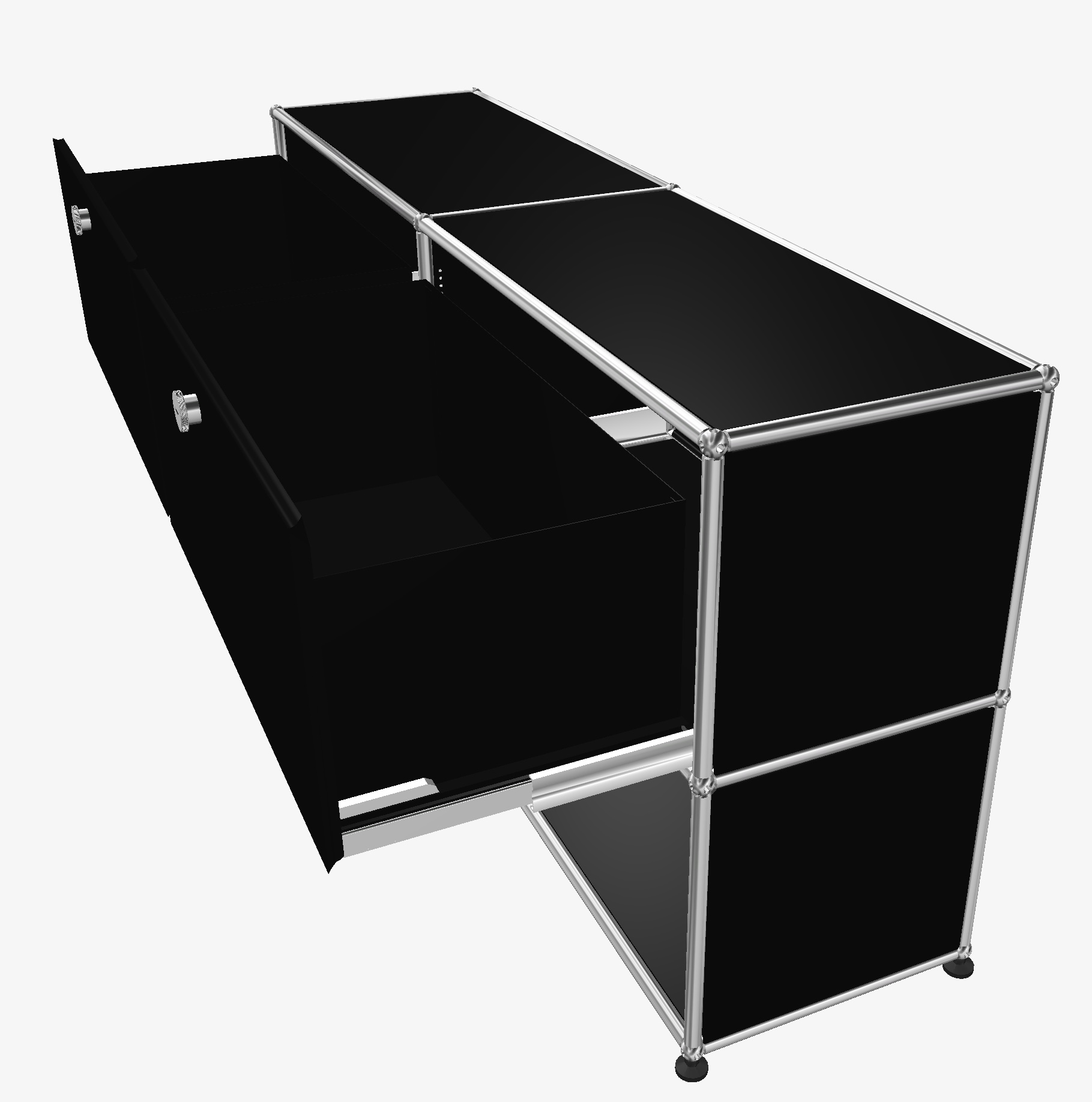 USM Haller Sideboard with 2 Drawers / 2 Open Graphite black FAST DELIVERY