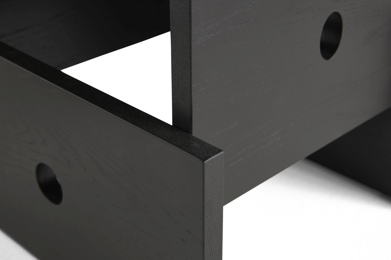 Wood Box Coffee Table Hay oak black water-based lacquer