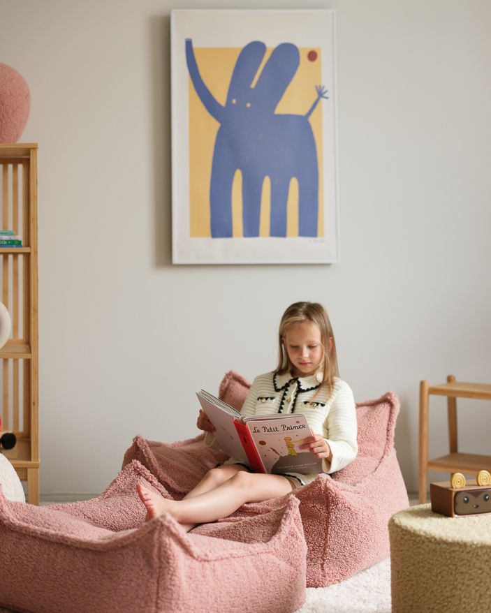 Children's beanbag armchair Teddy fabric Guava Wigiwama