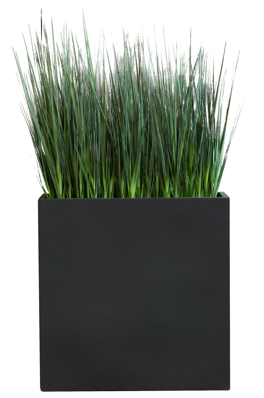 Kyoto Grass Kunstpflanze im schwarzen Pflanzgefäß. Dekorative Kunstgras-Pflanze für Innenräume.
