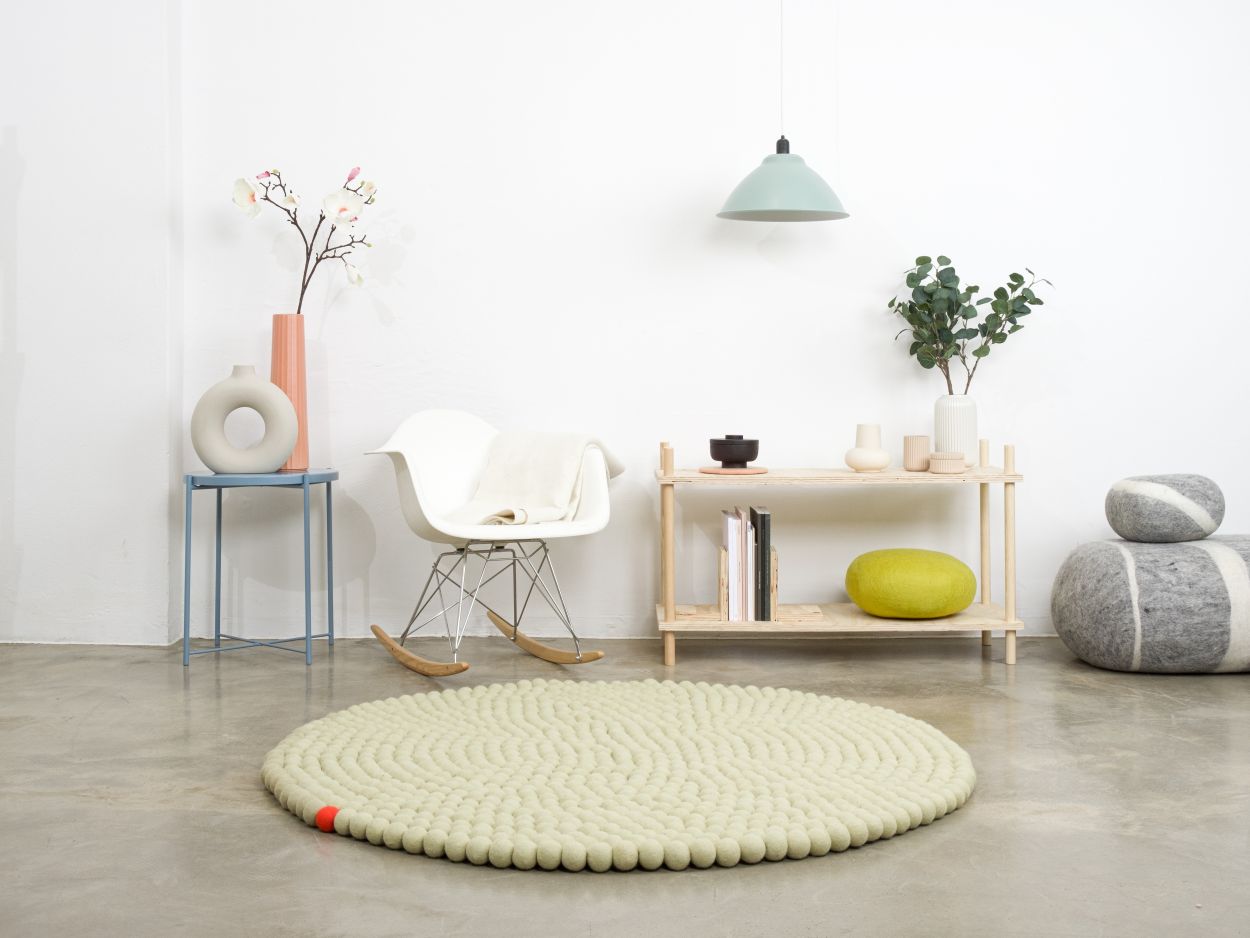 Big One Round Felt carpet Ø 200 cm myfelt Green beige