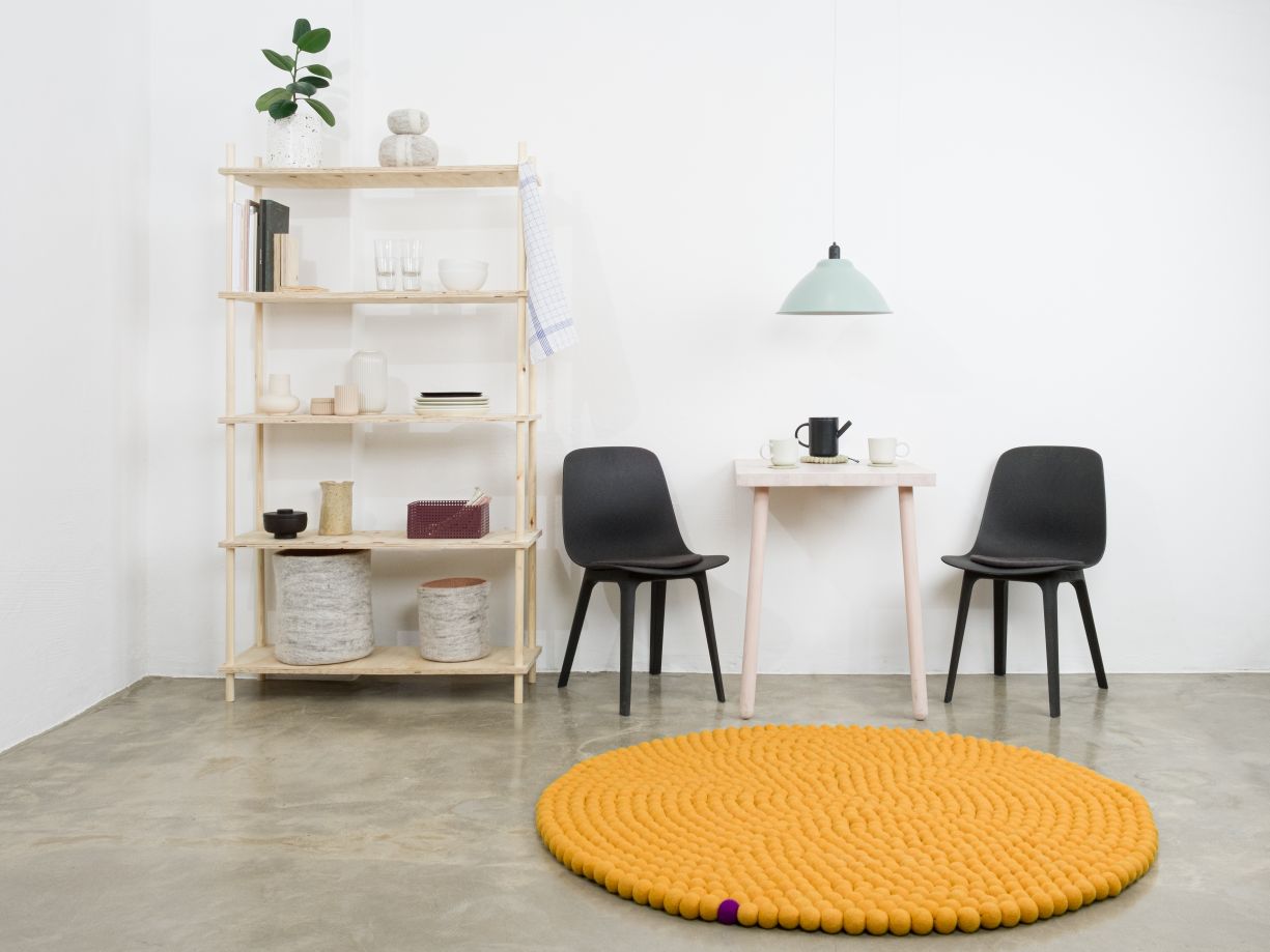 Big One Round Felt carpet Ø 300 cm myfelt Ochre yellow