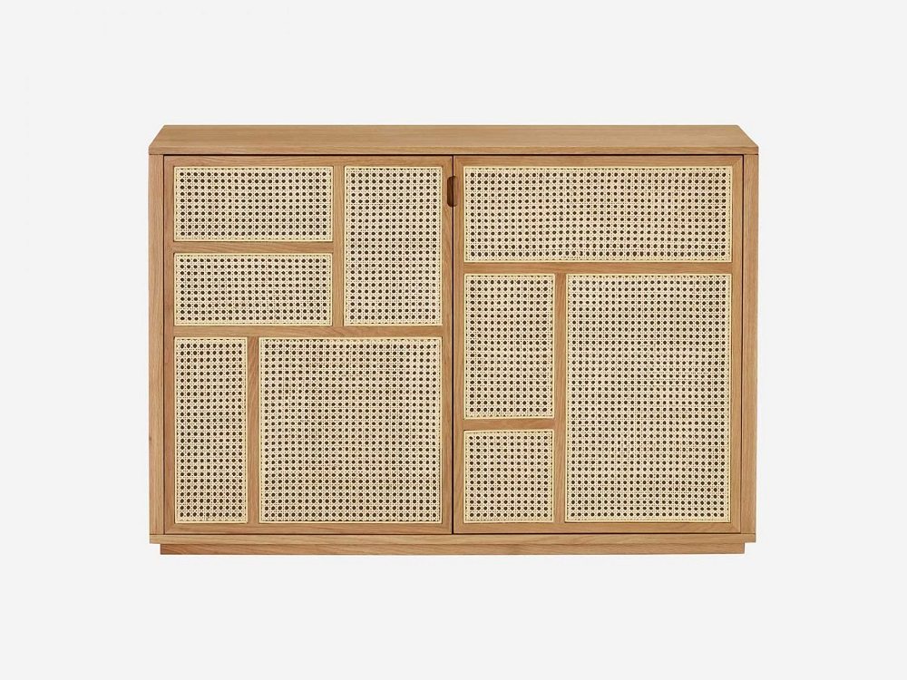 Air Sideboard von Design House Stockholm aus massiver Eiche mit Wiener Geflecht Fronten.