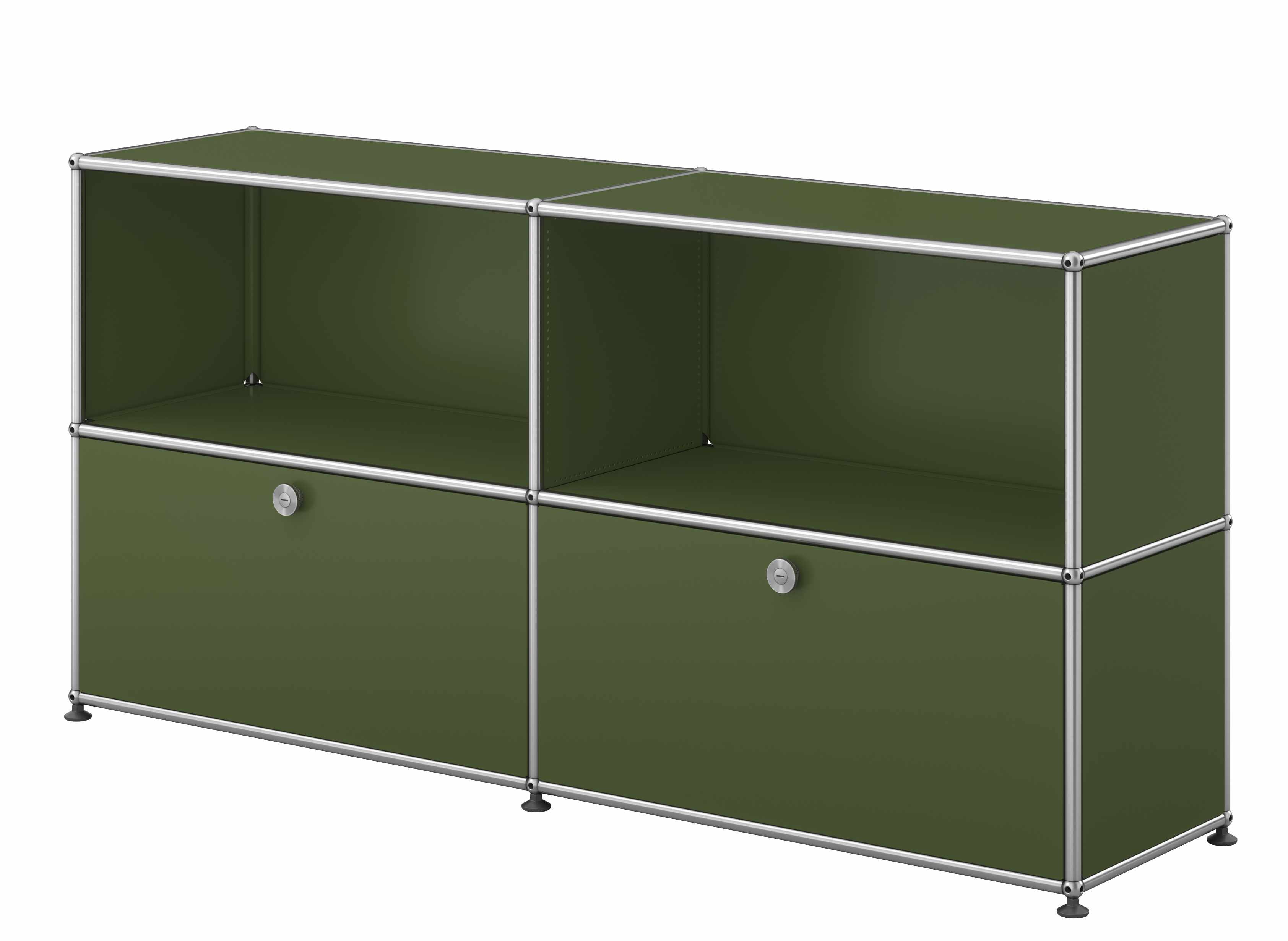 USM Haller sideboard with 2 folding doors – QUICK SHIP Olive green