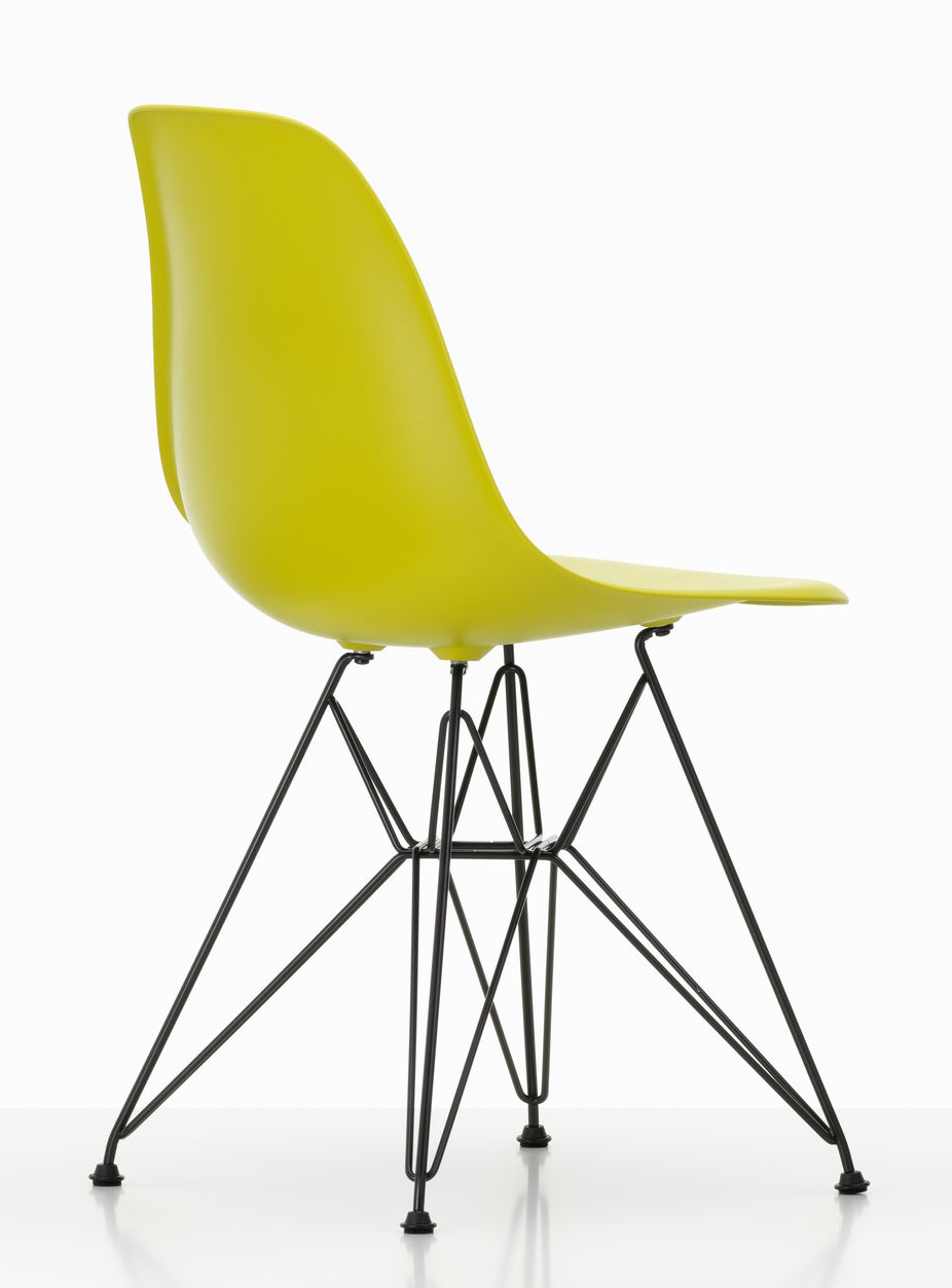 Eames Plastic Side Chair DSR Chair MUSTARD / FRAME BLACK Vitra SINGLE PIECES