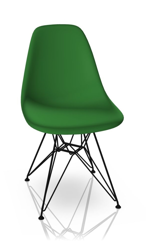 Eames Plastic Side Chair DSR Chair Vitra Black-Green
