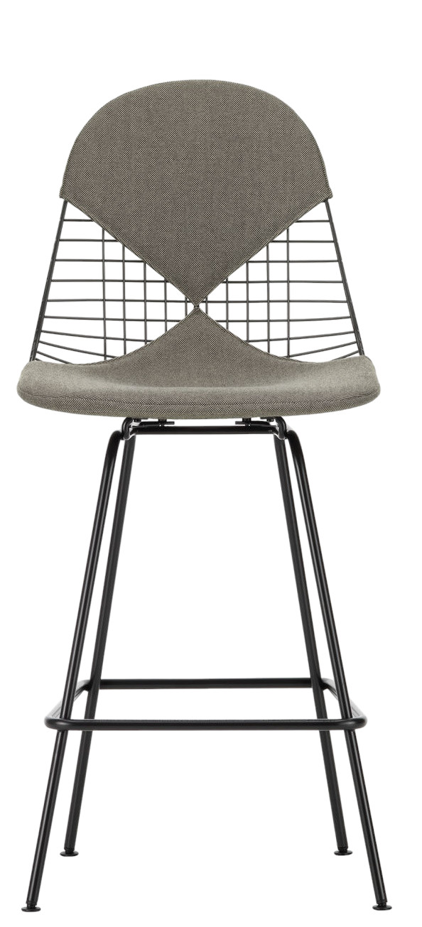 Eames Wire Bar Stool Medium with seat and back cushion Vitra  