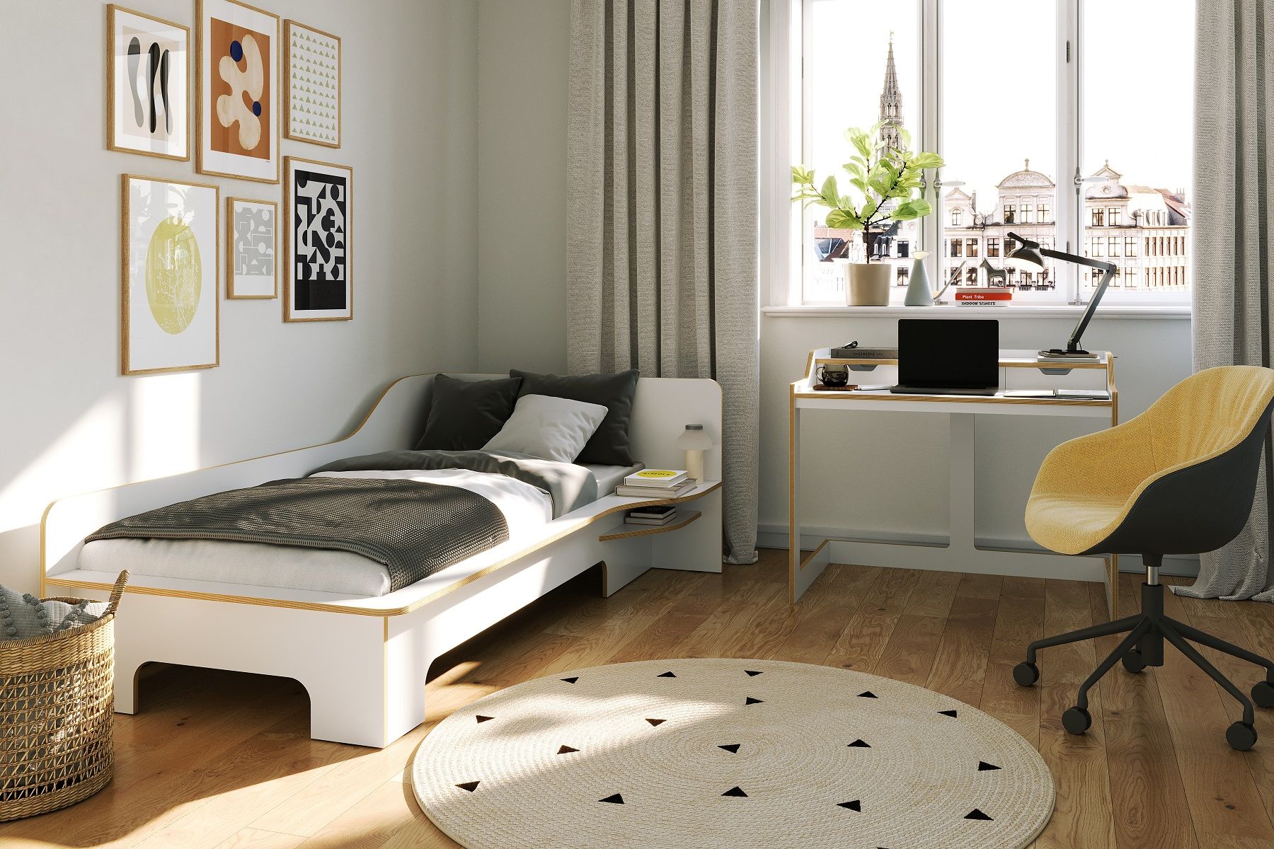 Plane Single Bed Left Müller Möbelwerkstätten