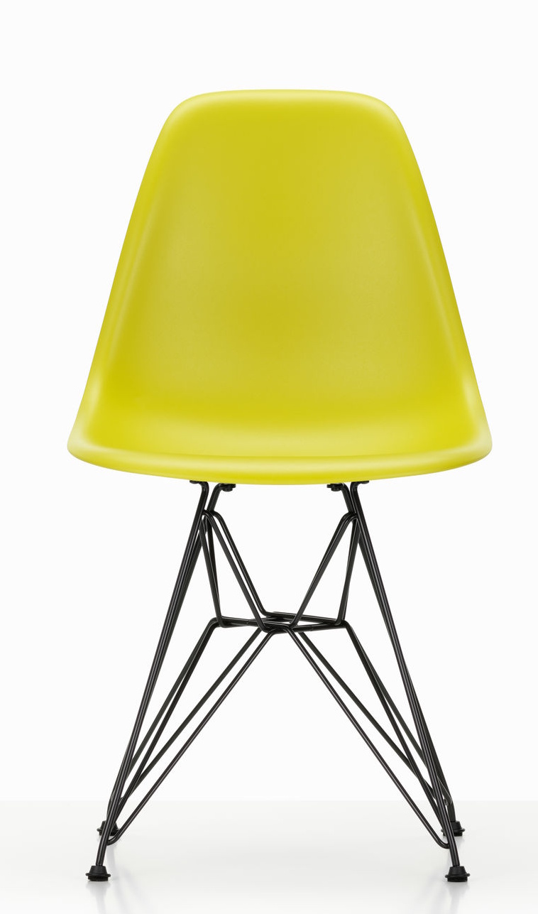Eames Plastic Side Chair DSR Chair MUSTARD / FRAME BLACK Vitra SINGLE PIECES