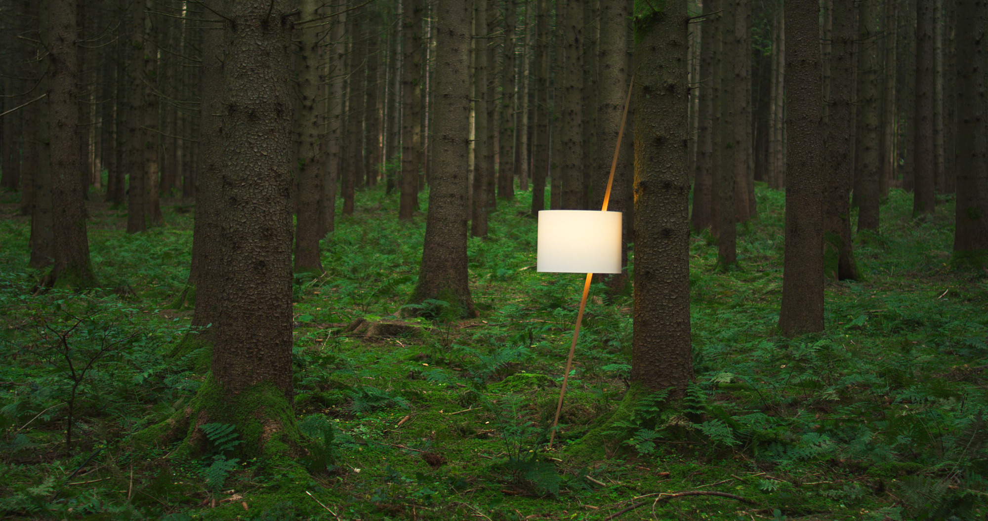 Luca Lean leaning lamp natural oak / white Maigrau