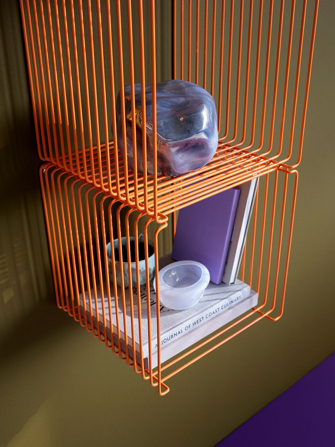 Panton Wire Cube Single Shelf T 25,7 cm Tangerine LIMITED EDITION Montana