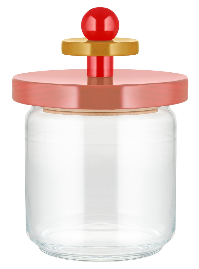 Kitchen jar ES16/75 H 17 cm Alessi Pink, red and yellow SINGLE PIECES