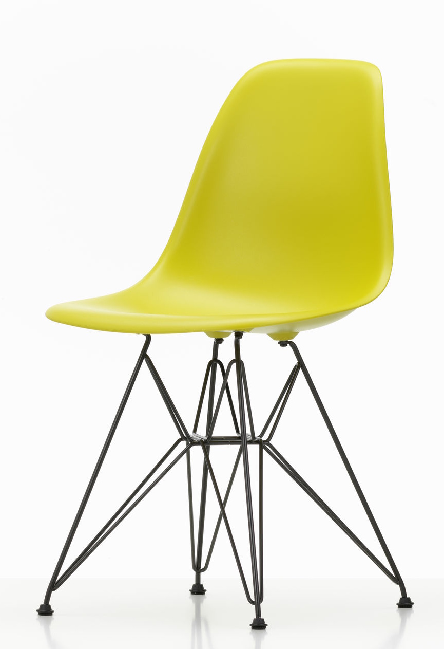 Eames Plastic Side Chair DSR Chair MUSTARD / FRAME BLACK Vitra SINGLE PIECES