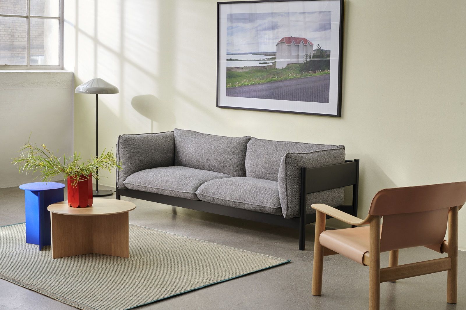 Slit Table Wood Round High side table / coffee table Hay 