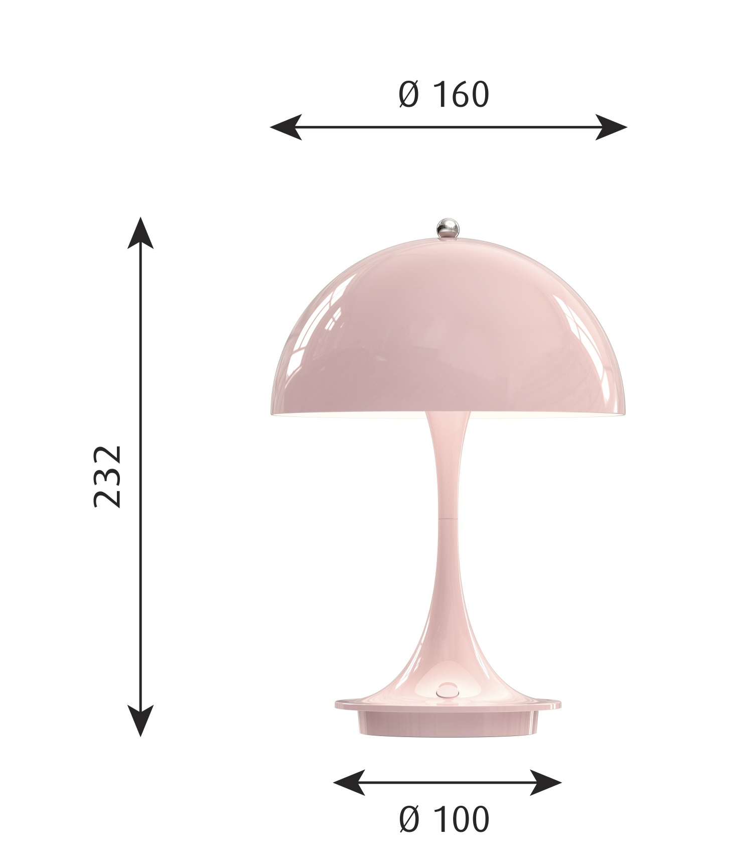 Panthella 160 Portable rechargeable LED table lamp Indoor/Outdoor Louis Poulsen SINGLE PIECES