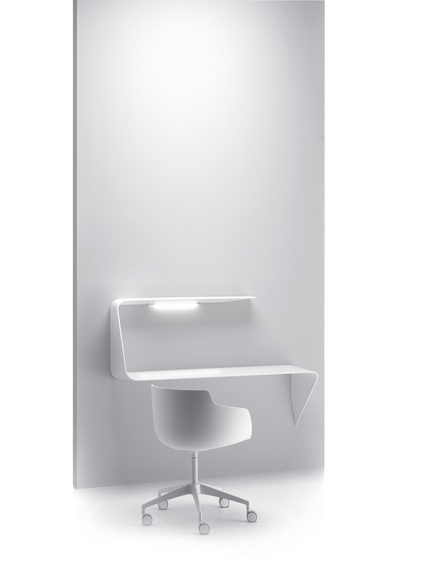 Mamba rack / wall bureau with LED MDF Italia