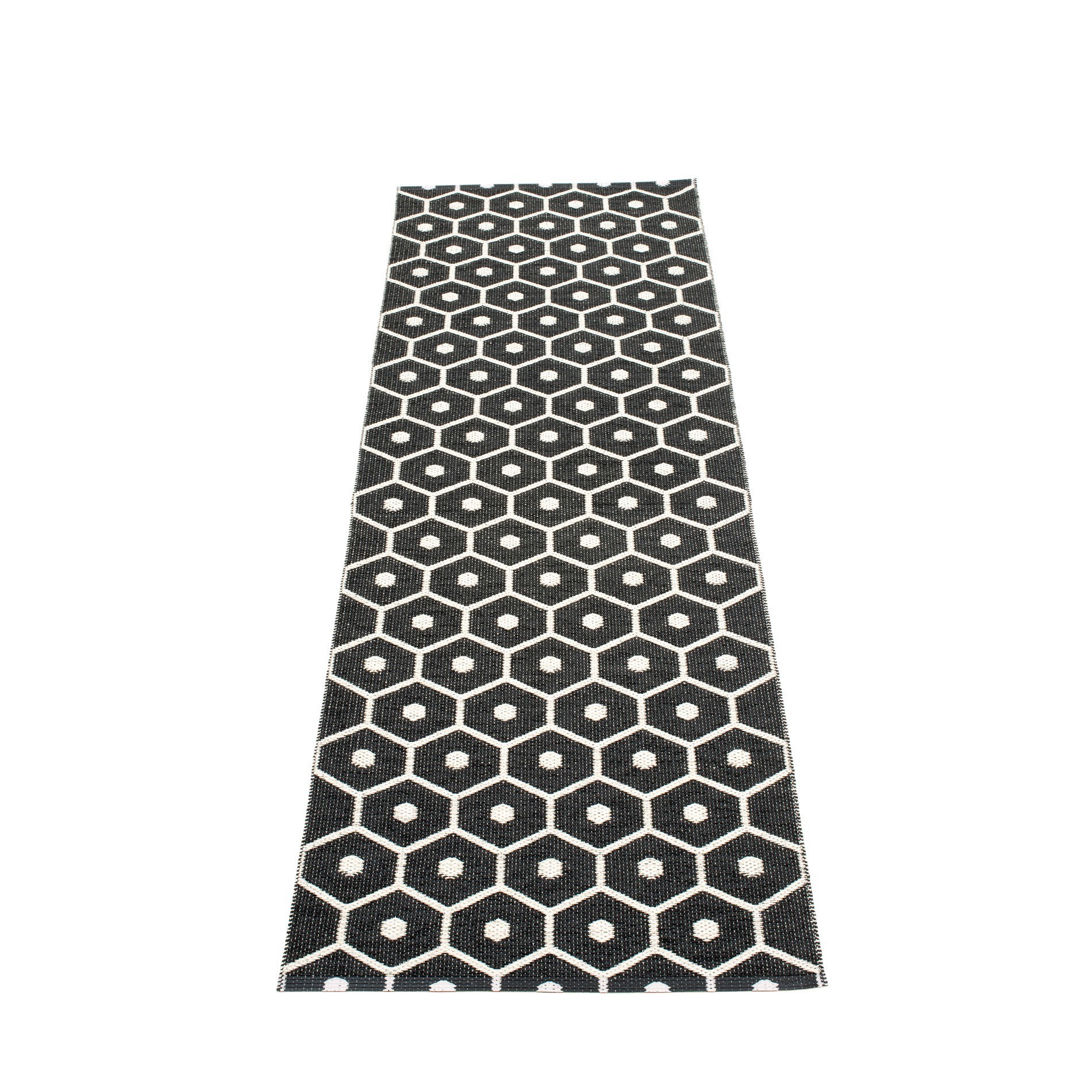 Honey Plastic Carpet 70x225 cm Pappelina Black-Vanilla