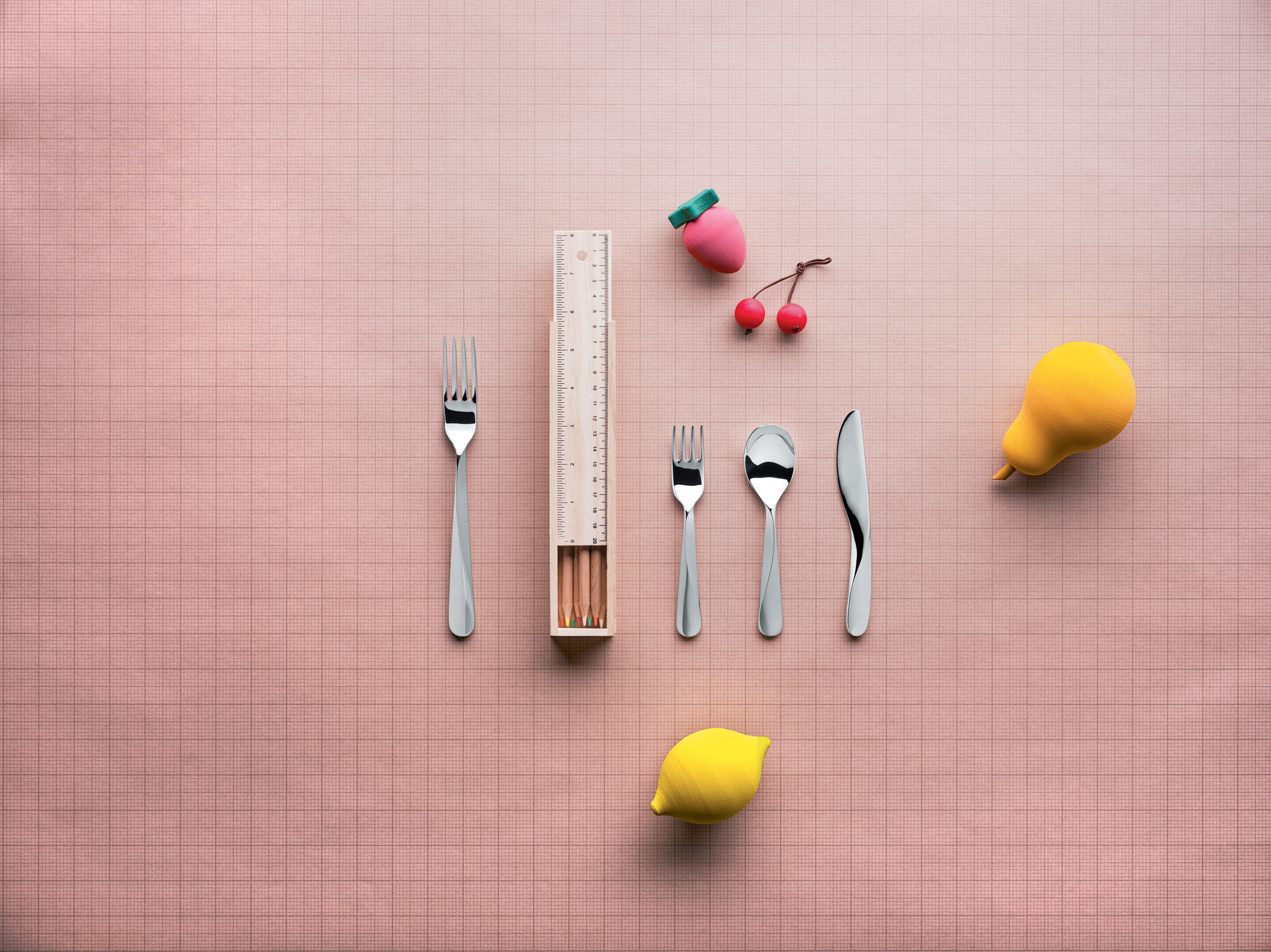 Giro Kids Collection Stainless Steel Cutlery Set for Children Alessi